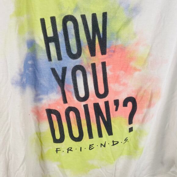 Friends "How You Doin?" Semi-Sheer Retro Tank Top Large Y2K TV Quotes - Picture 5 of 6